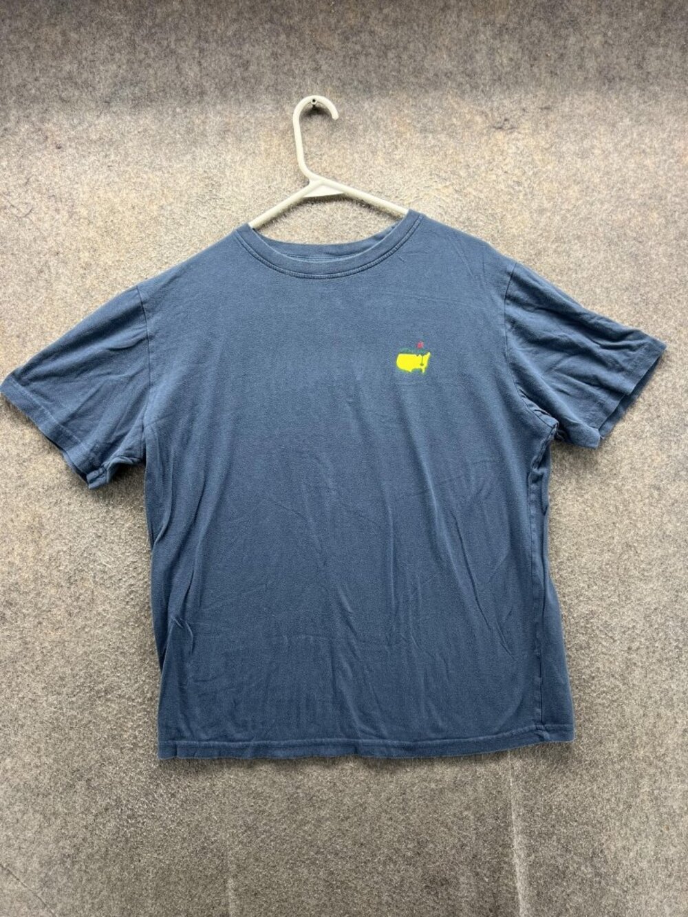 Masters Shirt Mens Medium Blue Augusta Map Logo Graphic Tee Tagless Casual Golf